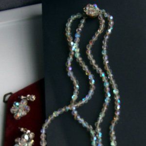 VTG CRYSTAL SET Necklace Earring SET